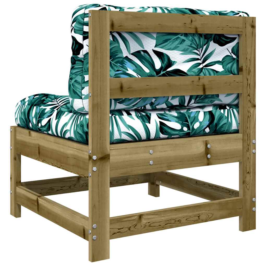 vidaXL Καναπέδες Μεσαίοι με Μαξιλάρια 2 τεμ. Εμποτισμένο Ξύλο Πεύκου