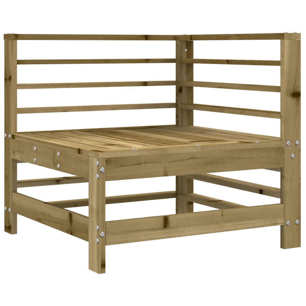 vidaXL Καναπές Γωνιακός με Μαξιλάρια από Εμποτισμένο Ξύλο Πεύκου