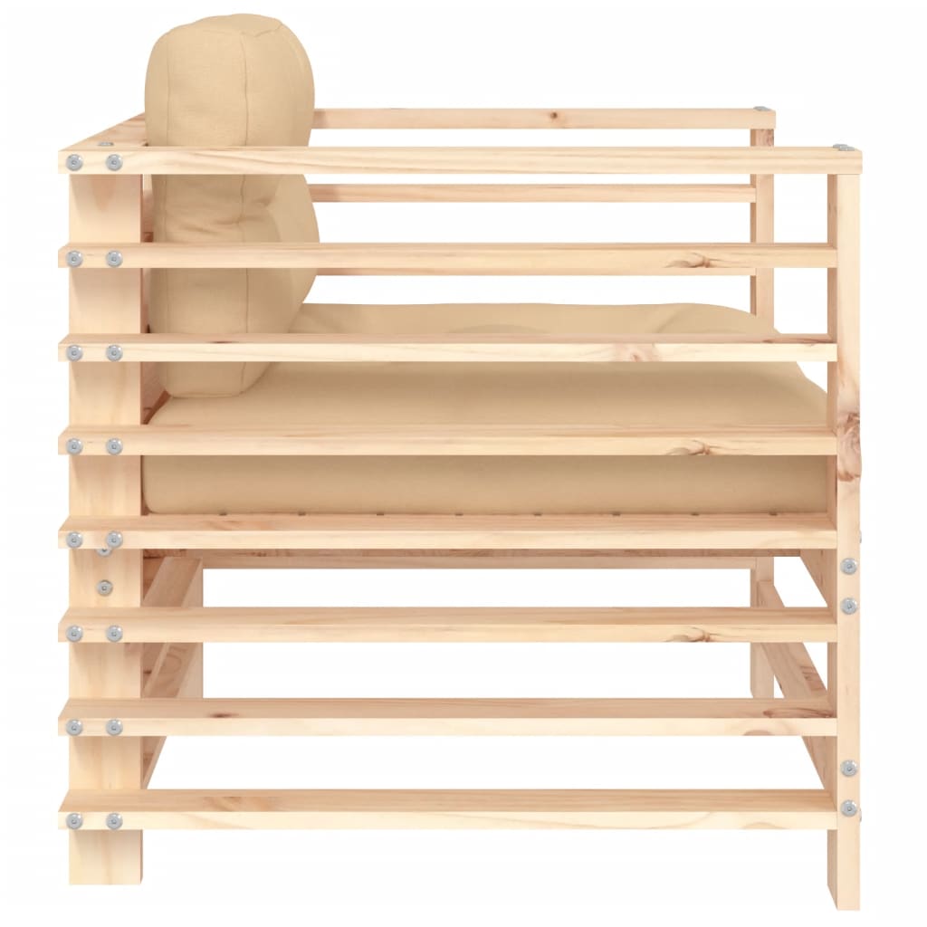 vidaXL Καρέκλες Κήπου με Μαξιλάρια 2 τεμ. από Μασίφ Ξύλο Πεύκου