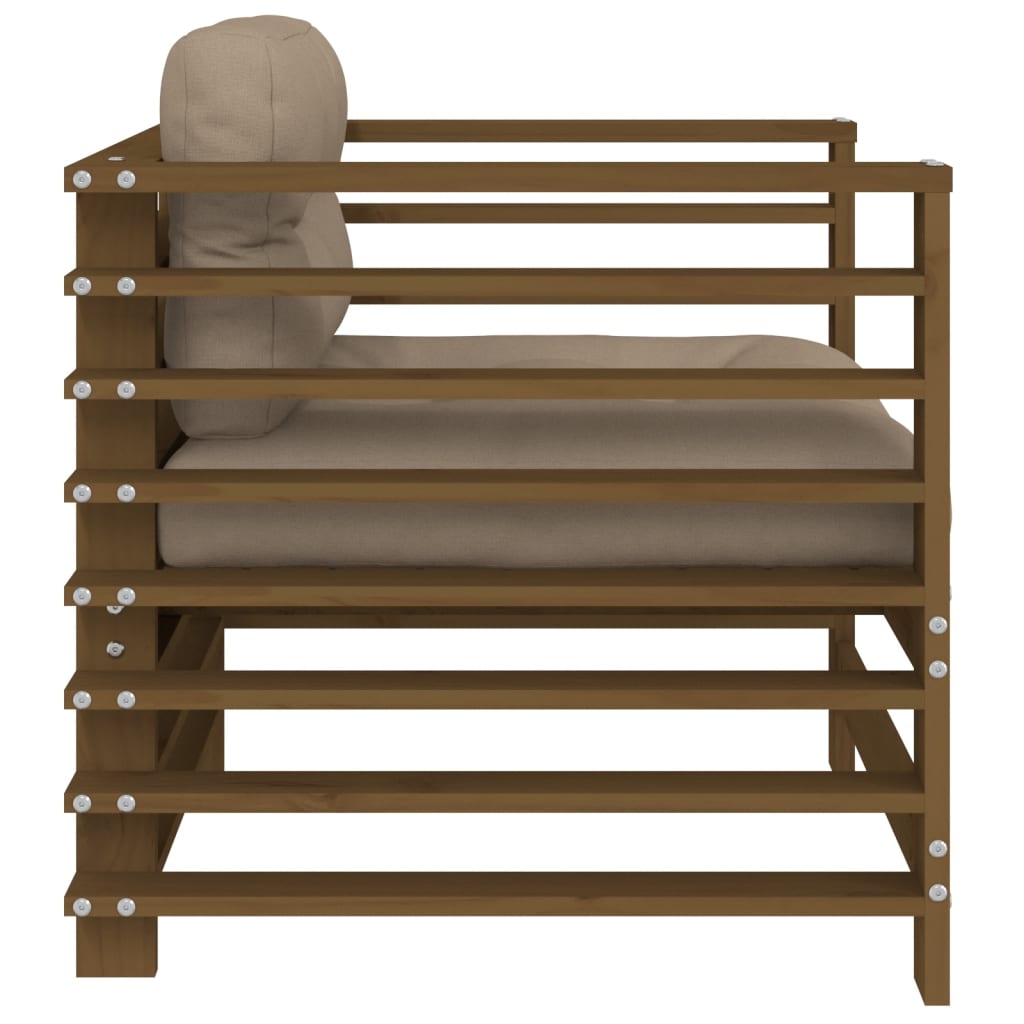 vidaXL Καρέκλες Κήπου με Μαξιλάρια 2 τεμ. Μελί από Μασίφ Ξύλο Πεύκου