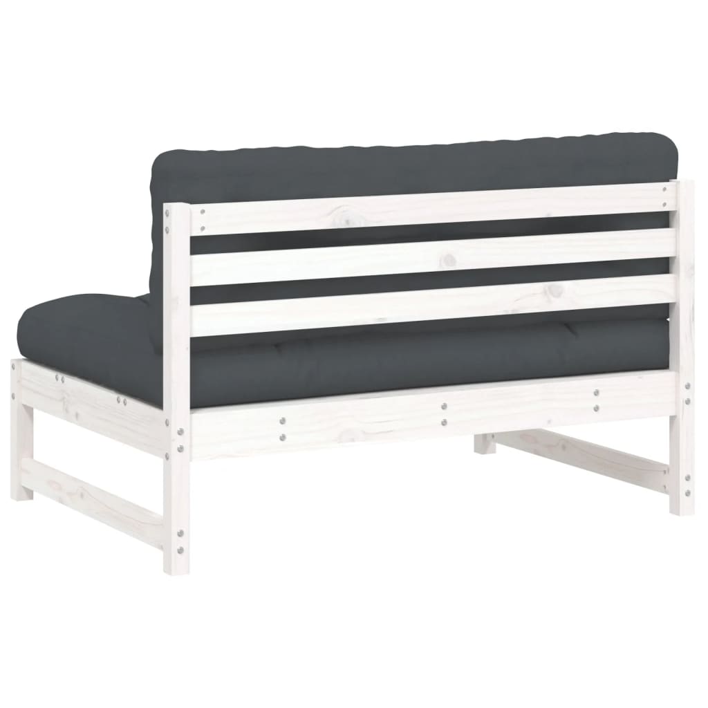 vidaXL Καναπές Μεσαίος Λευκός 120 x 80 εκ. από Μασίφ Ξύλο Πεύκου