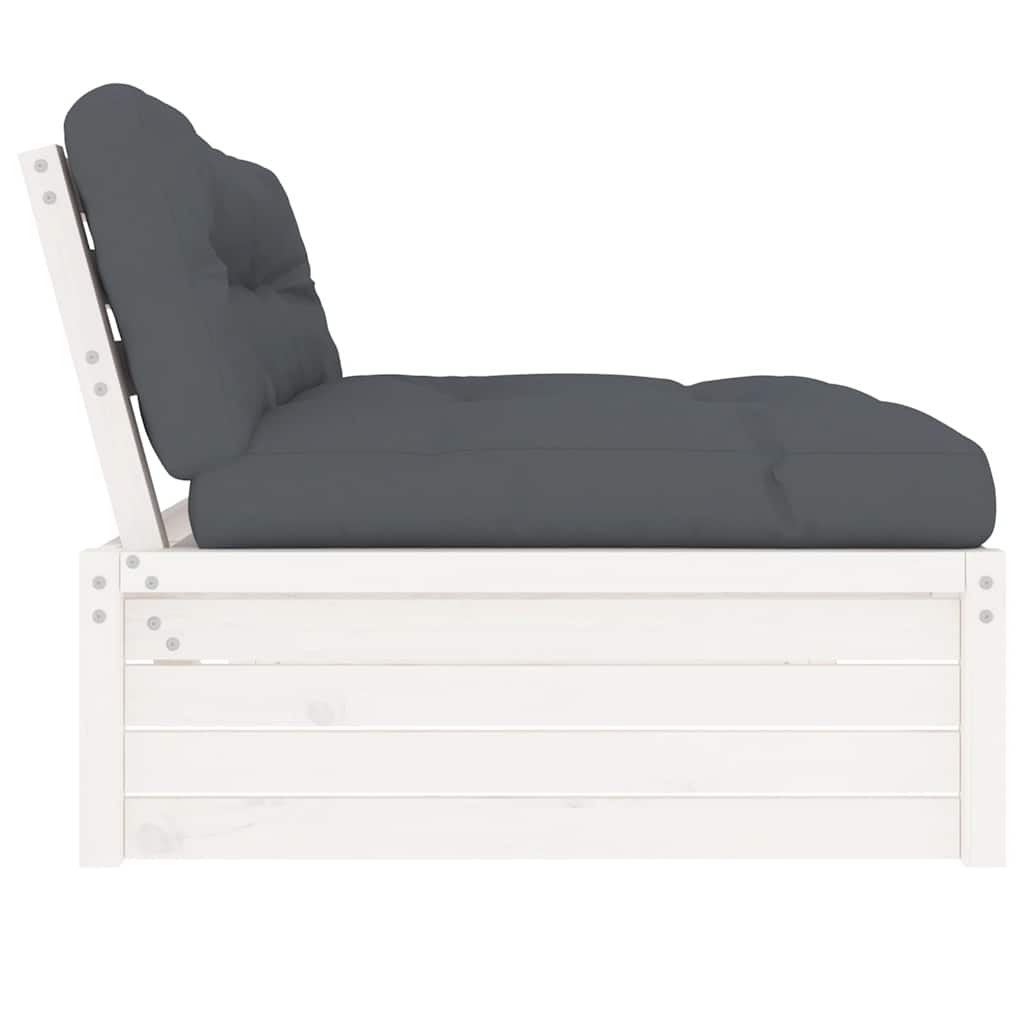 vidaXL Καναπές Μεσαίος Λευκός 120 x 80 εκ. από Μασίφ Ξύλο Πεύκου