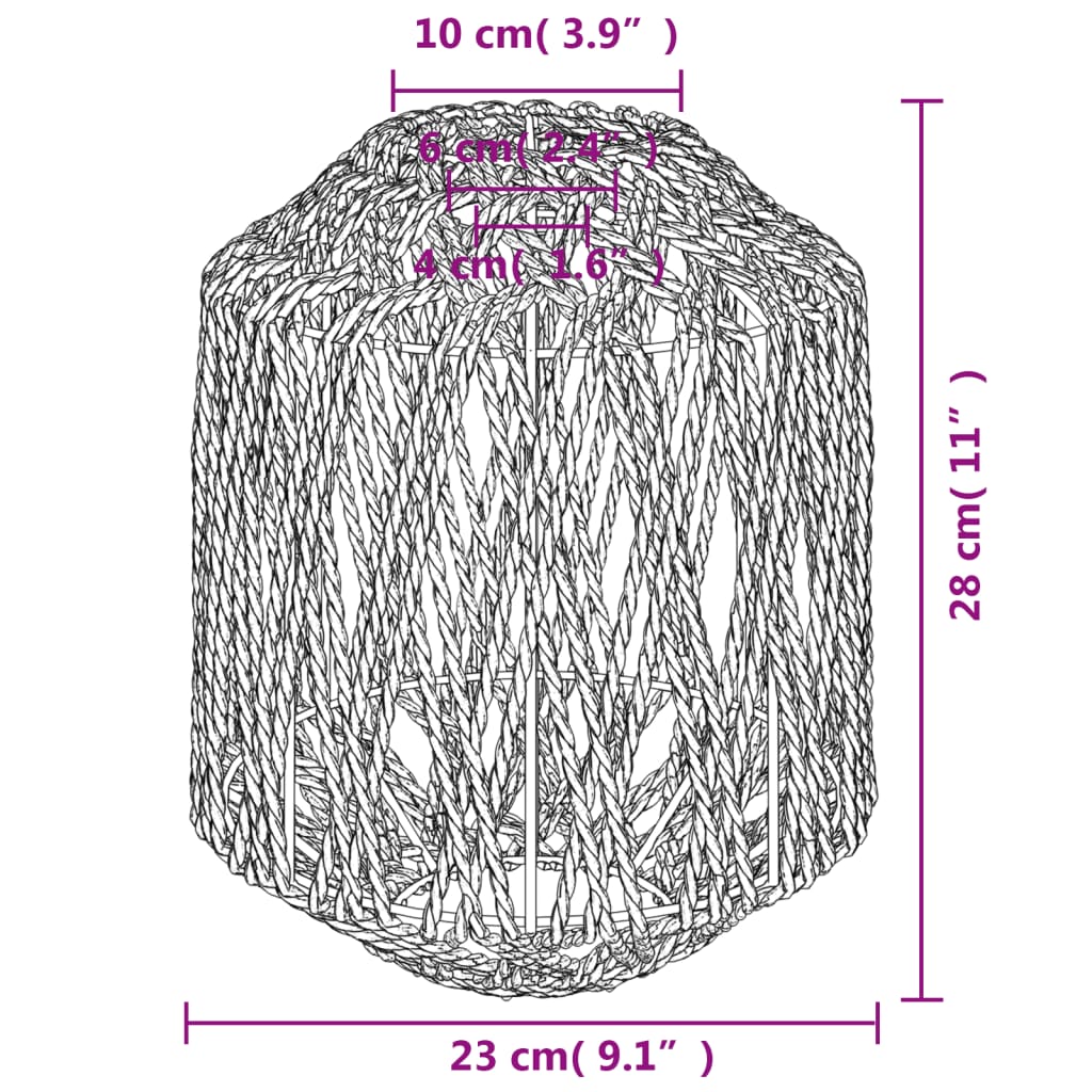 vidaXL Καπέλο Φωτιστικού Μαύρο Ø23x28 εκ. από Σίδηρο και Χαρτί