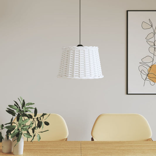 vidaXL Καπέλο Φωτιστικού Οροφής Λευκό Ø40x26 εκ. από Wicker