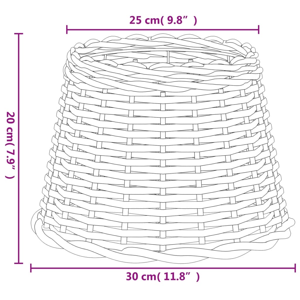 vidaXL Καπέλο Φωτιστικού Λευκό Ø30x20 εκ. από Wicker