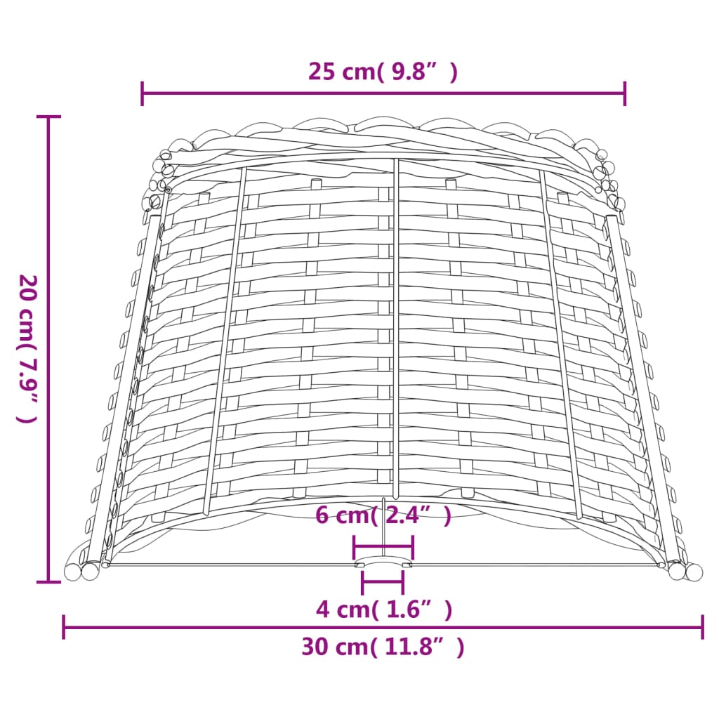 vidaXL Καπέλο Φωτιστικού Λευκό Ø30x20 εκ. από Wicker
