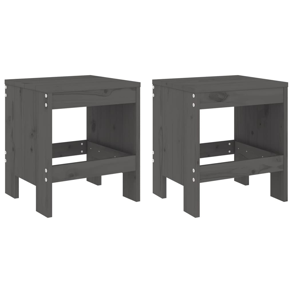 vidaXL Σετ Επίπλων Bistro Κήπου 3 Τεμαχίων Γκρι από Μασίφ Ξύλο Πεύκου