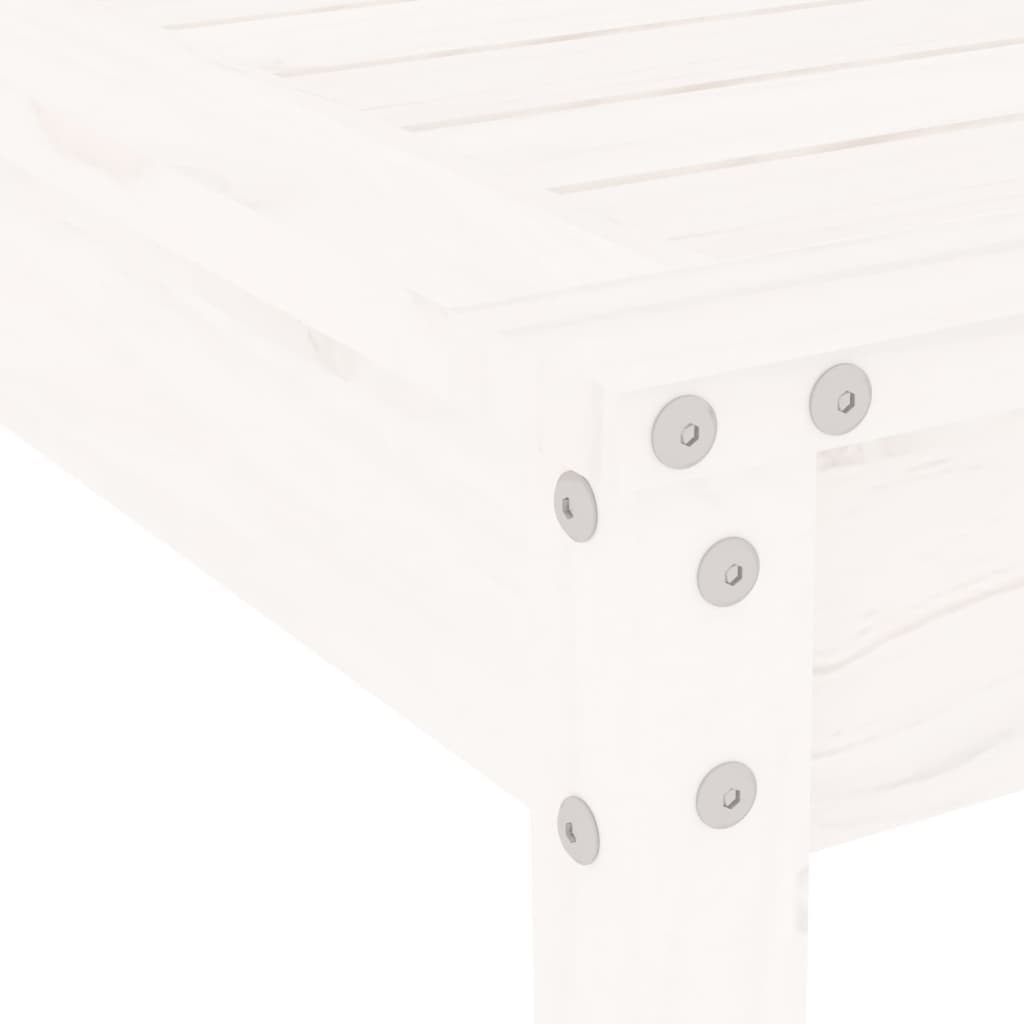 vidaXL Τραπεζαρία Κήπου Σετ 5 Τεμαχίων Λευκό από Μασίφ Ξύλο Πεύκου