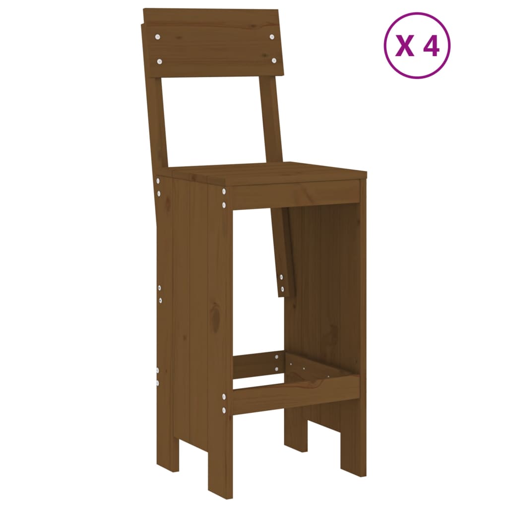 vidaXL Σετ Επίπλων Μπαρ Κήπου 5 Τεμαχίων Μελί από Μασίφ Ξύλο Πεύκου