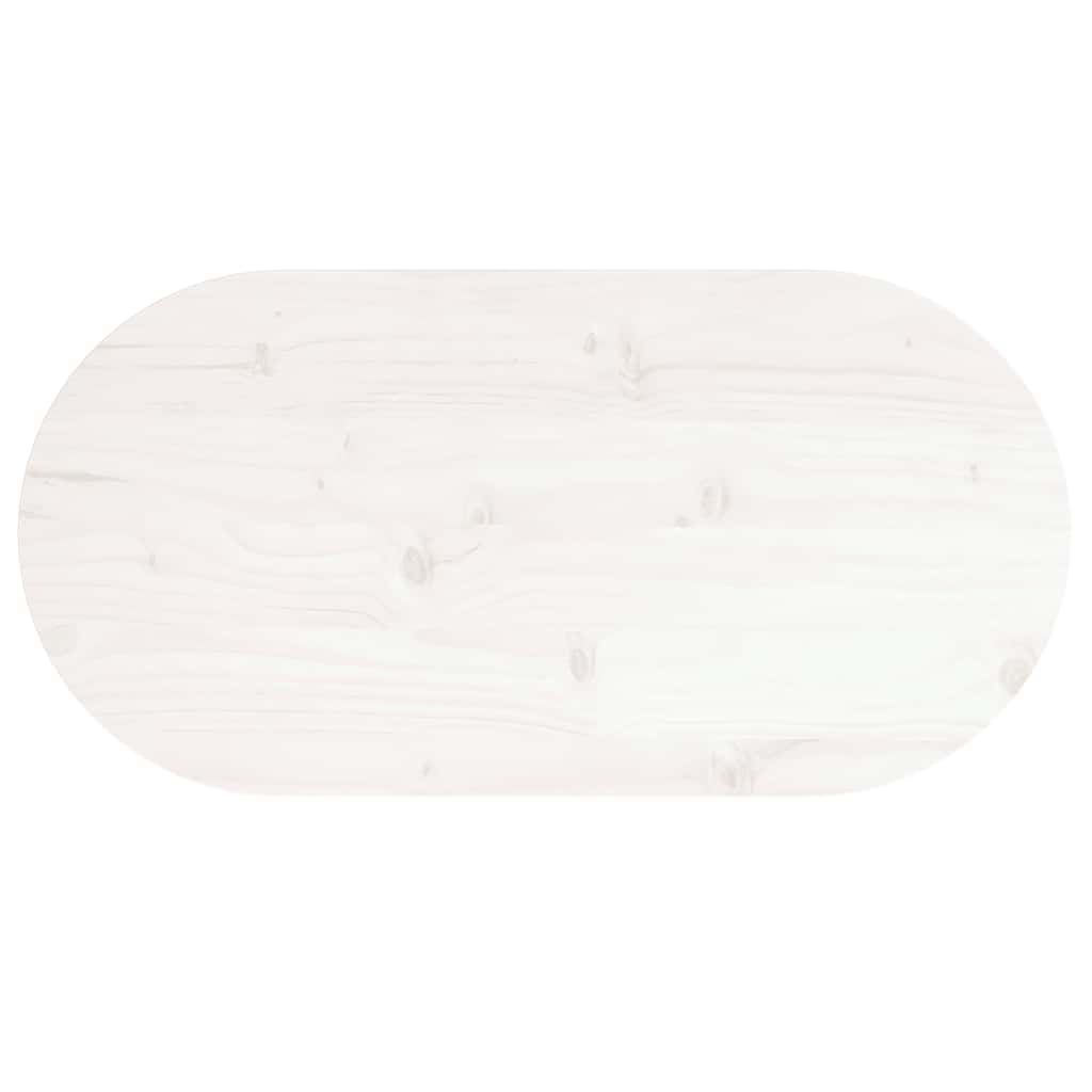 vidaXL Επιφάνεια Τραπεζιού Οβάλ Λευκή 60x30x2,5 εκ. Μασίφ Ξύλο Πεύκου