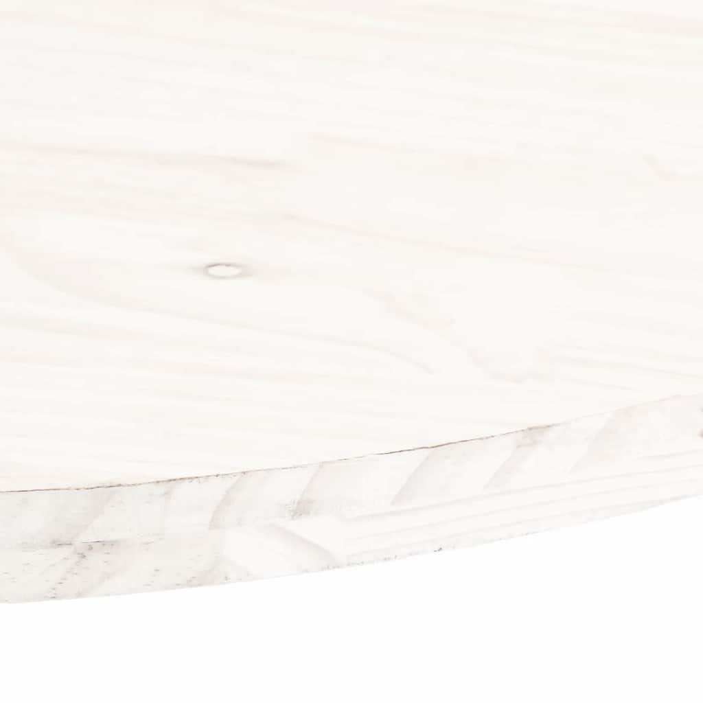 vidaXL Επιφάνεια Τραπεζιού Οβάλ Λευκή 60x30x2,5 εκ. Μασίφ Ξύλο Πεύκου