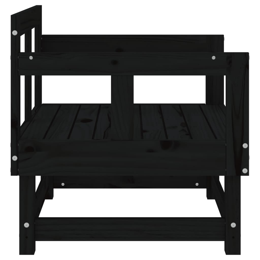 vidaXL Καρέκλες Κήπου 2 τεμ. Μαύρες από Μασίφ Ξύλο Πεύκου