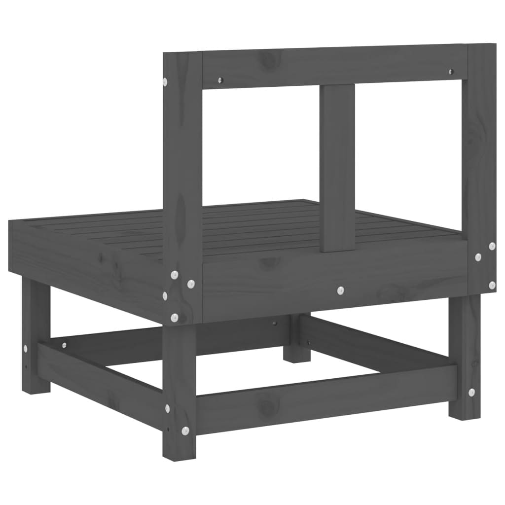 vidaXL Καναπέδες Κήπου Μεσαίοι 2 τεμ. Γκρι από Μασίφ Ξύλο Πεύκου