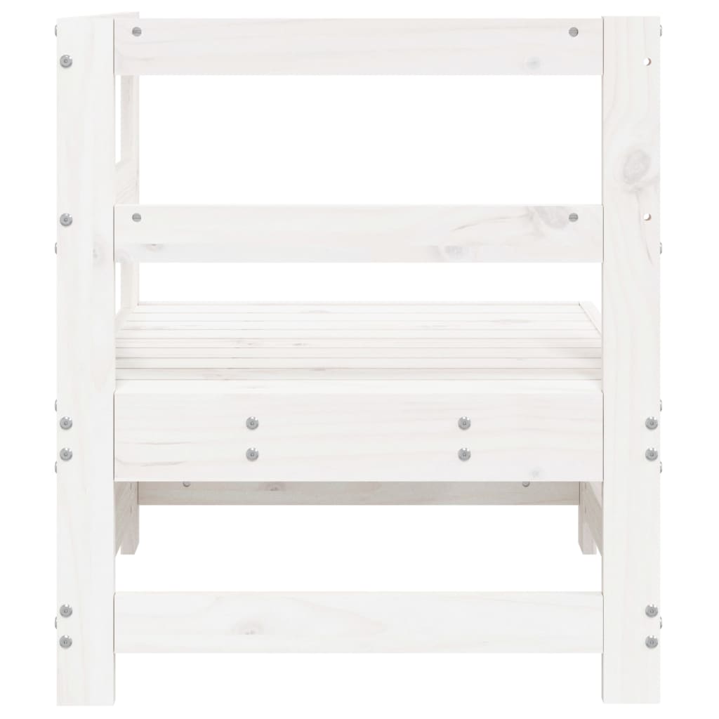 vidaXL Καναπές Κήπου Γωνιακός Λευκός από Μασίφ Ξύλο Πεύκου