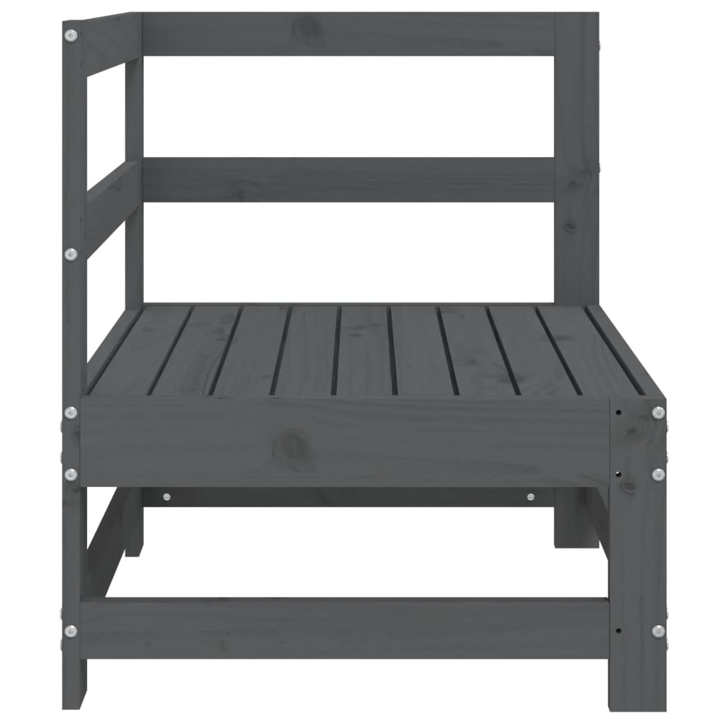 vidaXL Καναπές Κήπου Γωνιακός Γκρι από Μασίφ Ξύλο Πεύκου