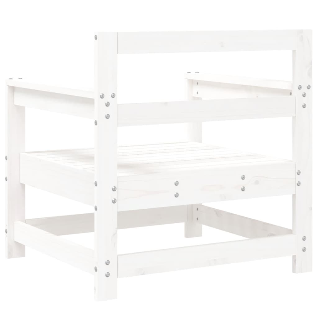 vidaXL Καρέκλες Κήπου 2 τεμ. Λευκές από Μασίφ Ξύλο Πεύκου