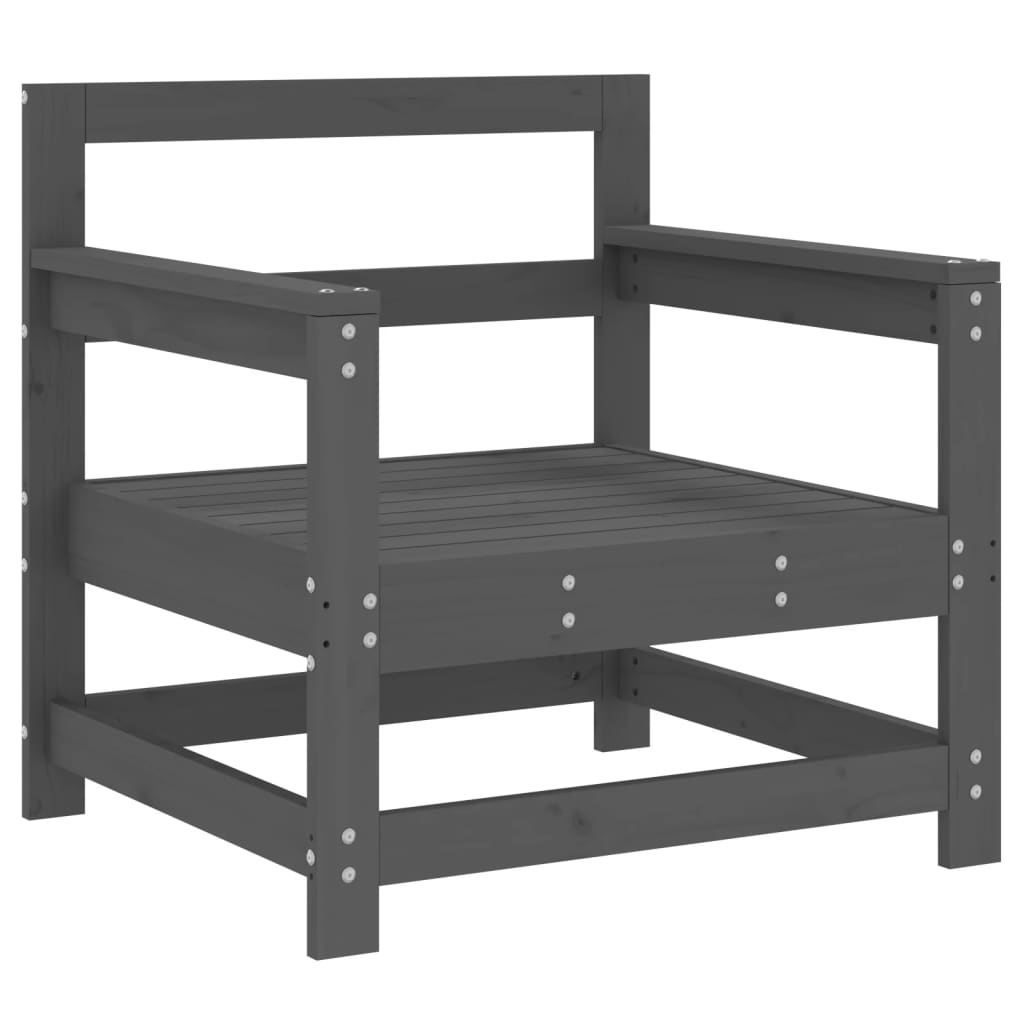 vidaXL Καρέκλες Κήπου 2 τεμ. Γκρι από Μασίφ Ξύλο Πεύκου