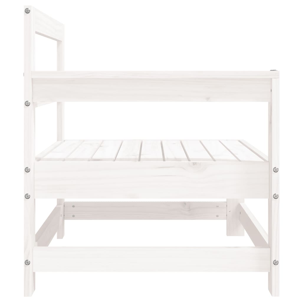 vidaXL Καναπέδες Κήπου Γωνιακοί 2 τεμ. Λευκοί από Μασίφ Ξύλο Πεύκου