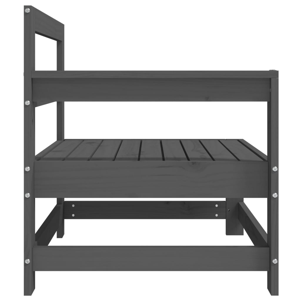 vidaXL Καναπέδες Κήπου Γωνιακοί 2 τεμ. Γκρι από Μασίφ Ξύλο Πεύκου