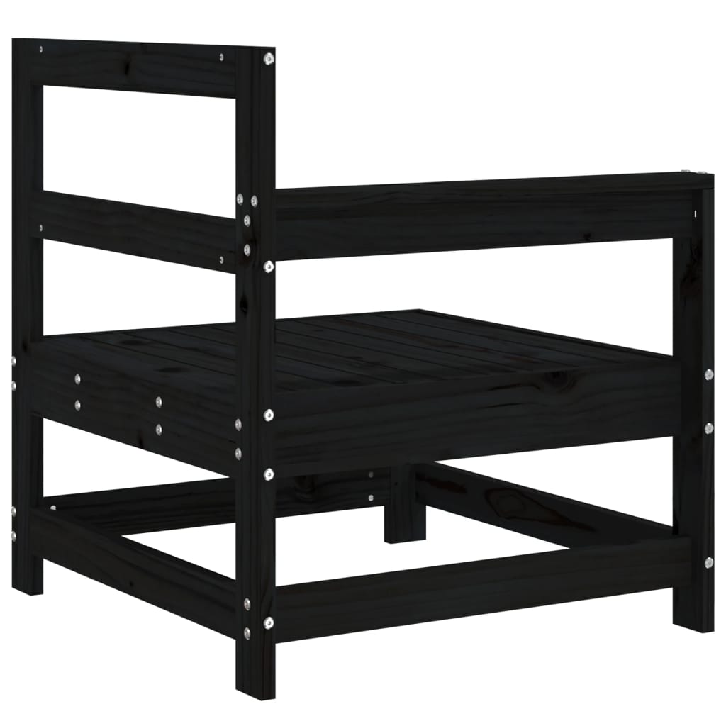 vidaXL Καναπέδες Κήπου Γωνιακοί 2 τεμ. Μαύροι από Μασίφ Ξύλο Πεύκου