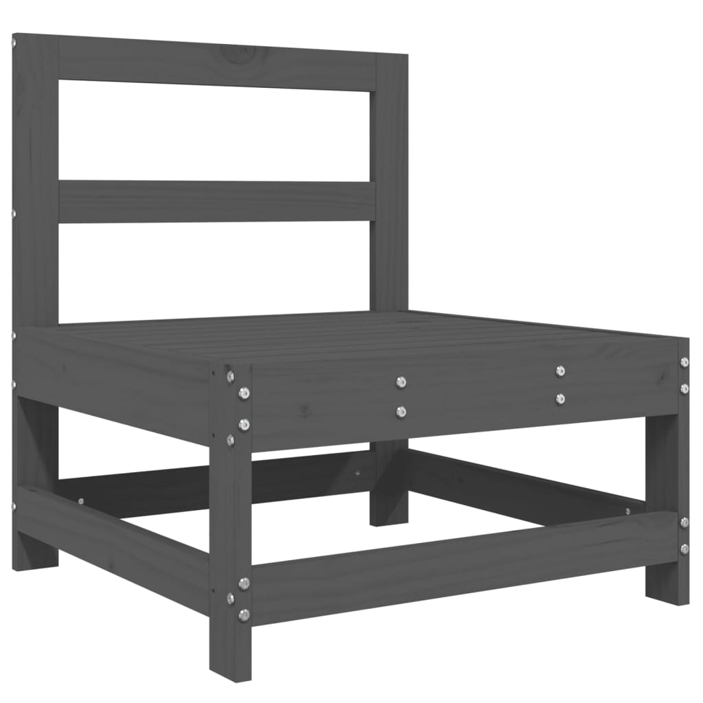 vidaXL Καναπέδες Κήπου Μεσαίοι 2 τεμ. Γκρι από Μασίφ Ξύλο Πεύκου