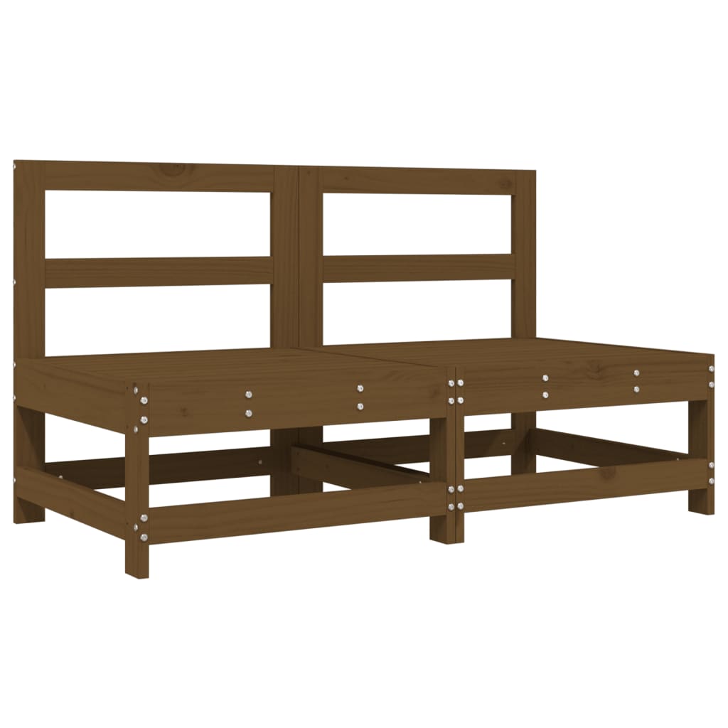 vidaXL Καναπέδες Κήπου Μεσαίοι 2 τεμ. Καφέ Μελί από Μασίφ Ξύλο Πεύκου