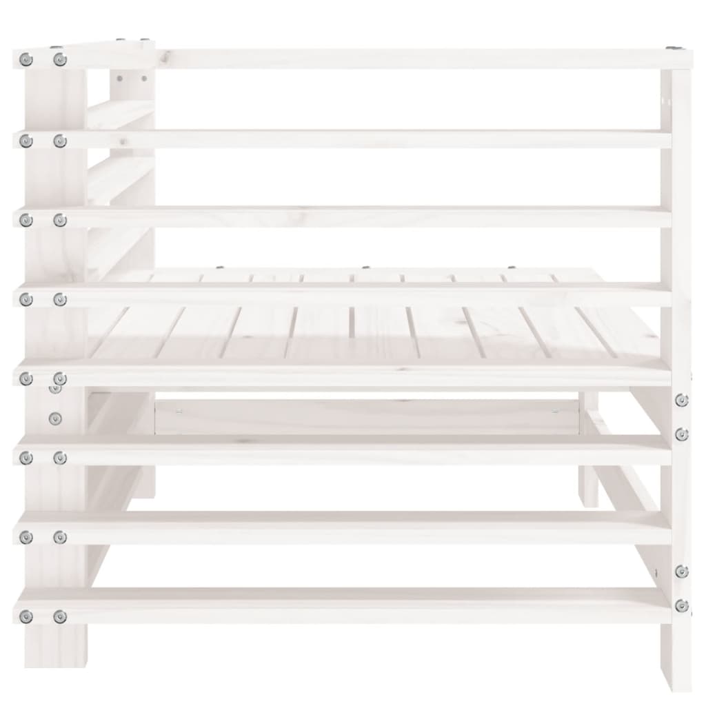 vidaXL Καναπές Κήπου Γωνιακός Λευκός από Μασίφ Ξύλο Πεύκου