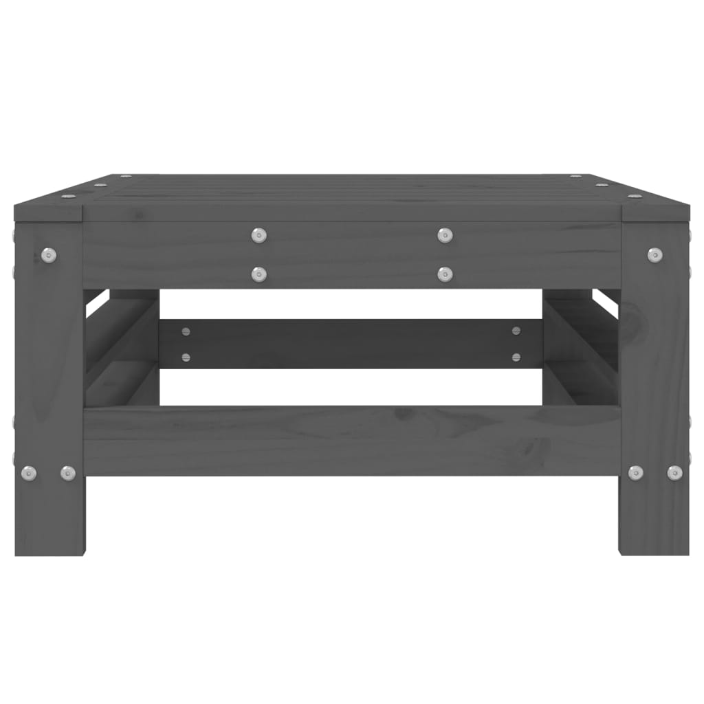 vidaXL Υποπόδιο Κήπου Γκρι από Μασίφ Ξύλο Πεύκου