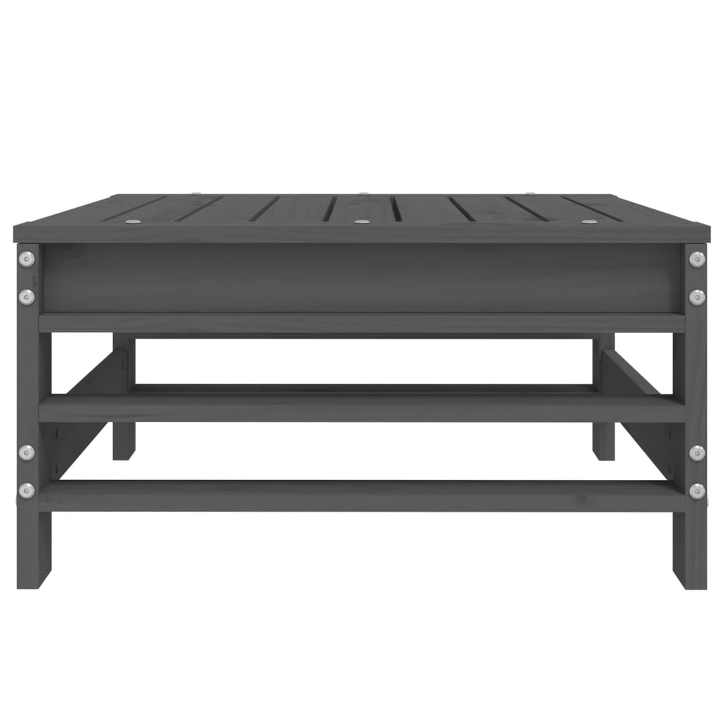 vidaXL Υποπόδιο Κήπου Γκρι από Μασίφ Ξύλο Πεύκου