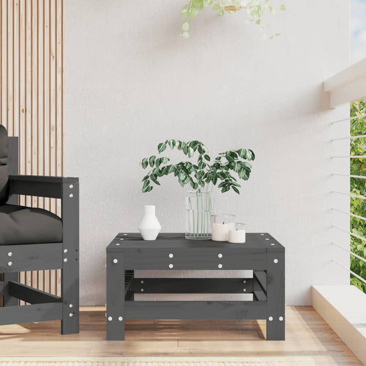 vidaXL Υποπόδιο Κήπου Γκρι από Μασίφ Ξύλο Πεύκου