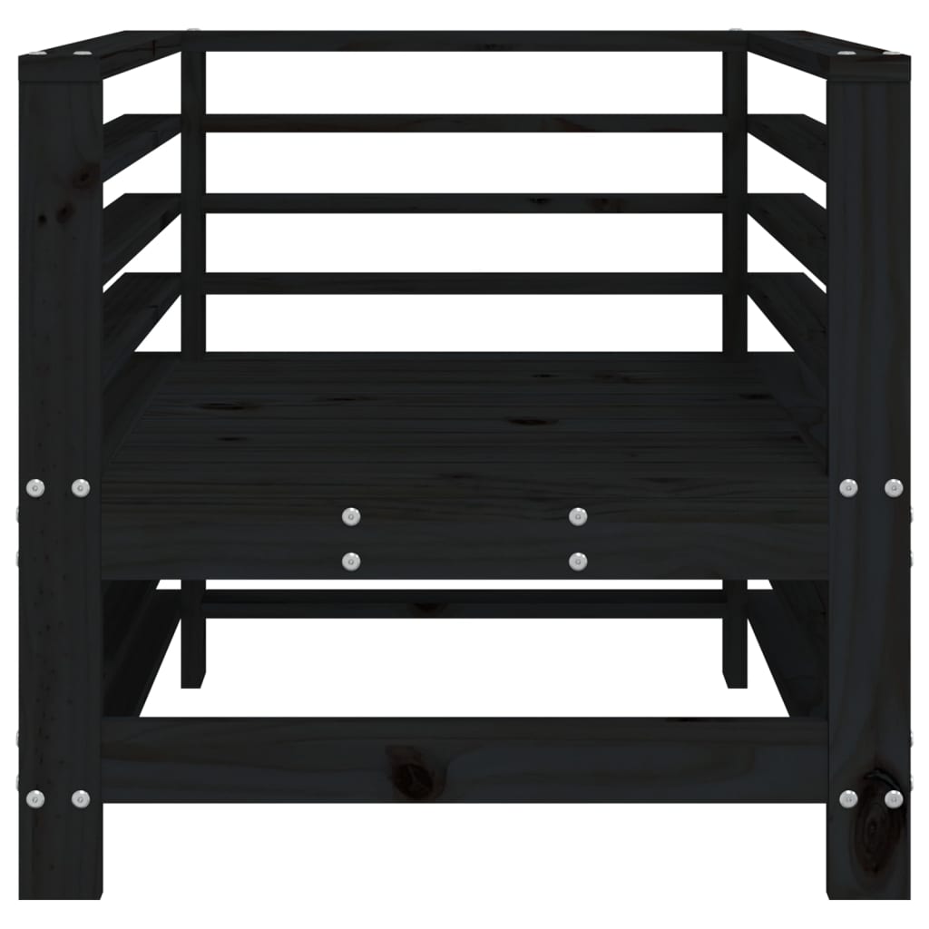 vidaXL Καρέκλες Κήπου 2 τεμ. Μαύρες από Μασίφ Ξύλο Πεύκου