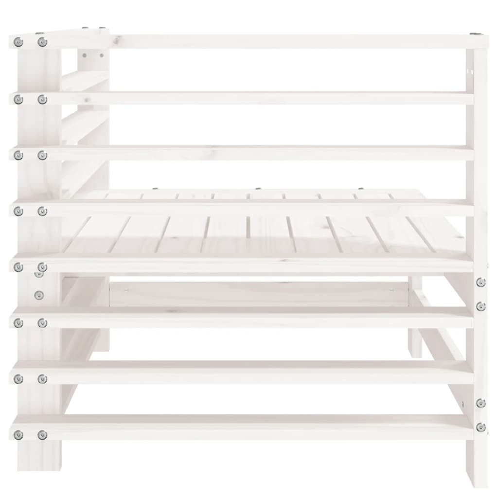 vidaXL Καναπέδες Κήπου Γωνιακοί 2 τεμ. Λευκοί από Μασίφ Ξύλο Πεύκου