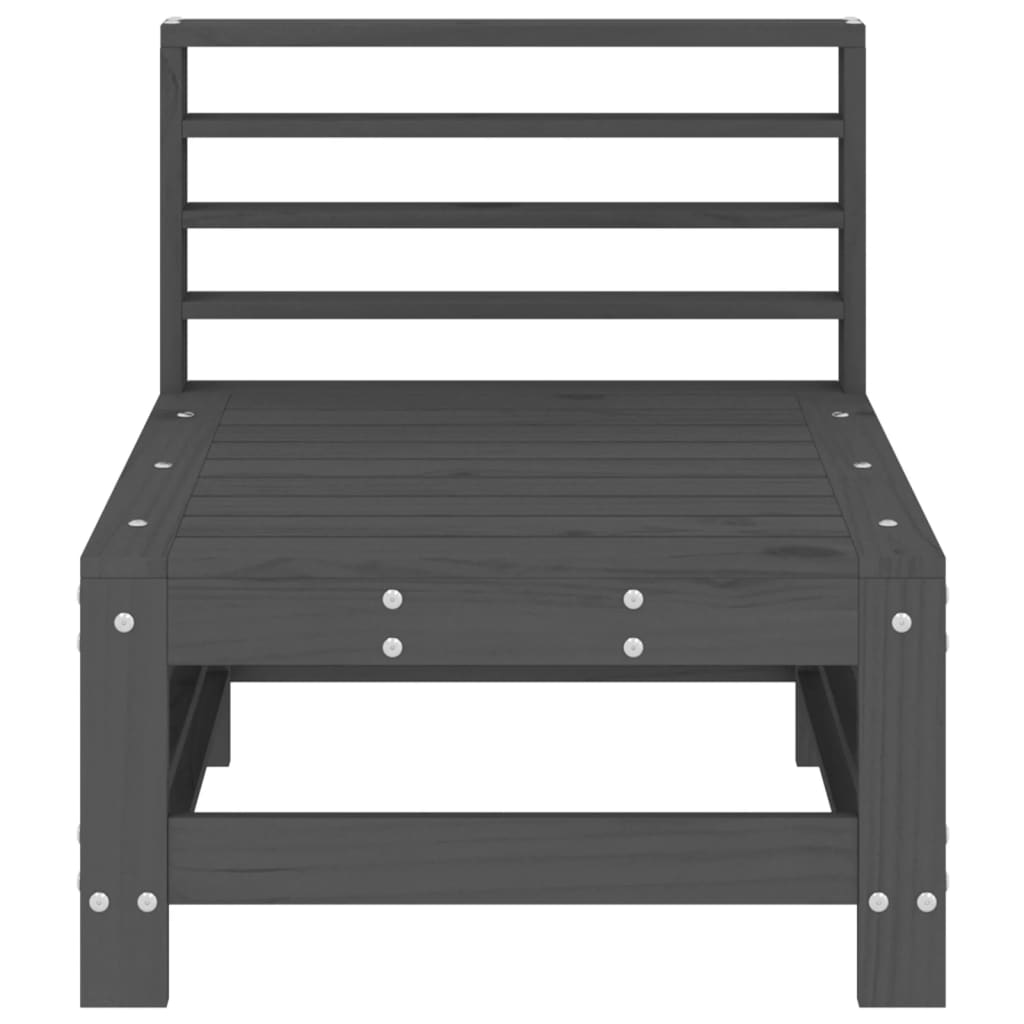 vidaXL Καναπέδες Κήπου Μεσαίοι 2 τεμ. Γκρι από Μασίφ Ξύλο Πεύκου