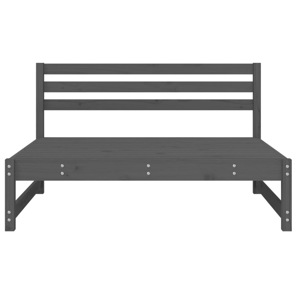 vidaXL Καναπές Κήπου Μεσαίος Γκρι 120 x 80 εκ. από Μασίφ Ξύλο Πεύκου