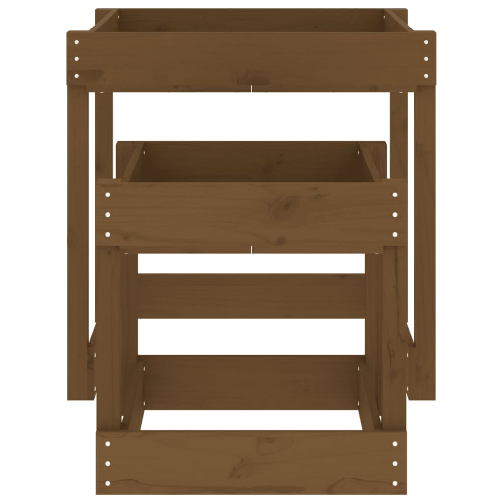 vidaXL Τραπεζάκια για Παιχνίδια 2 τεμ. Καφέ Μελί από Μασίφ Ξύλο Πεύκου