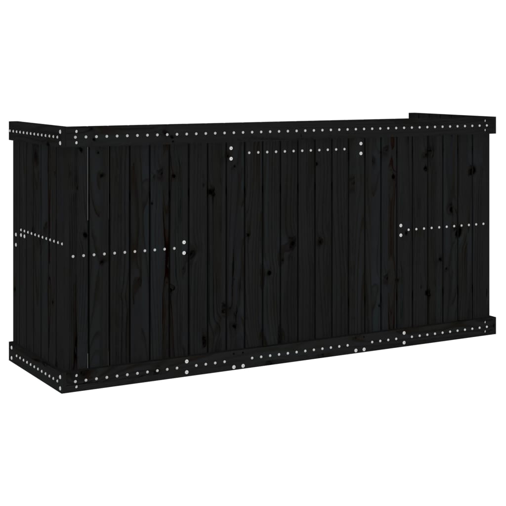 vidaXL Σετ Μπαλκονιού Διθέσιο Μαύρο από Μασίφ Ξύλο Πεύκου