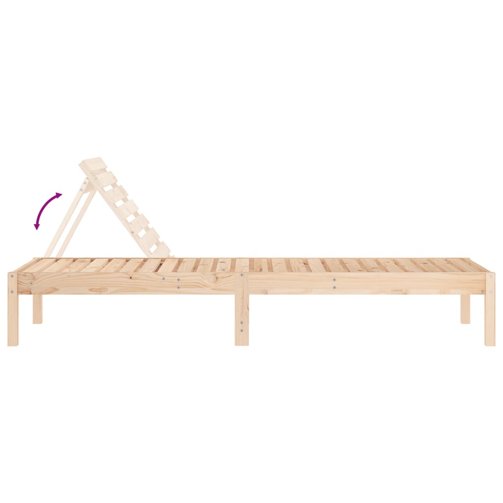 vidaXL Ξαπλώστρα 199,5 x 60 x 74 εκ. από Μασίφ Ξύλο Πεύκου