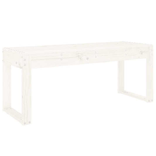 vidaXL Παγκάκι Κήπου Λευκό 110x38x45 εκ. από Μασίφ Ξύλο Πεύκου
