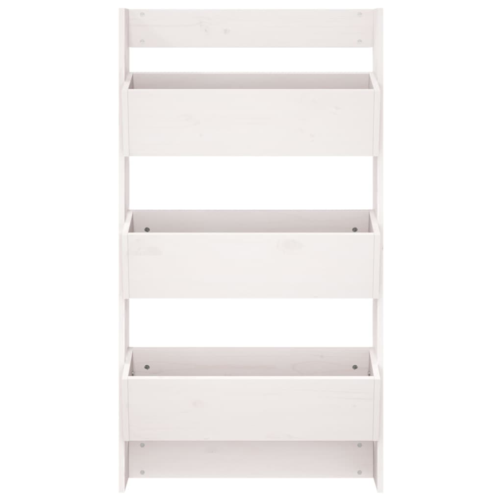 vidaXL Ζαρντινιέρα Τοίχου 3 Επιπέδων Λευκή 60x18,5x110 εκ. Μασίφ Πεύκο