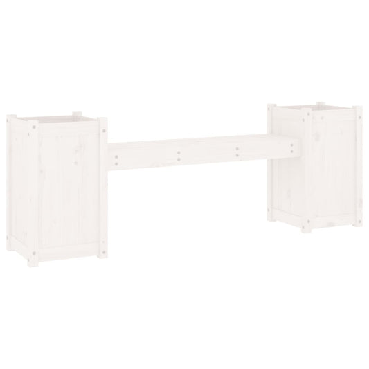 vidaXL Ζαρντινιέρα Παγκάκι Λευκό 180x36x63 εκ. από Μασίφ Ξύλο Πεύκου