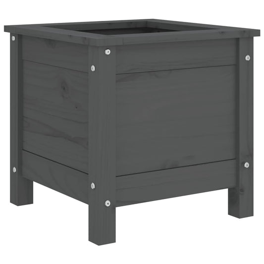 vidaXL Ζαρντινιέρα Γκρι 40 x 40 x 39 εκ. από Μασίφ Ξύλο Πεύκου
