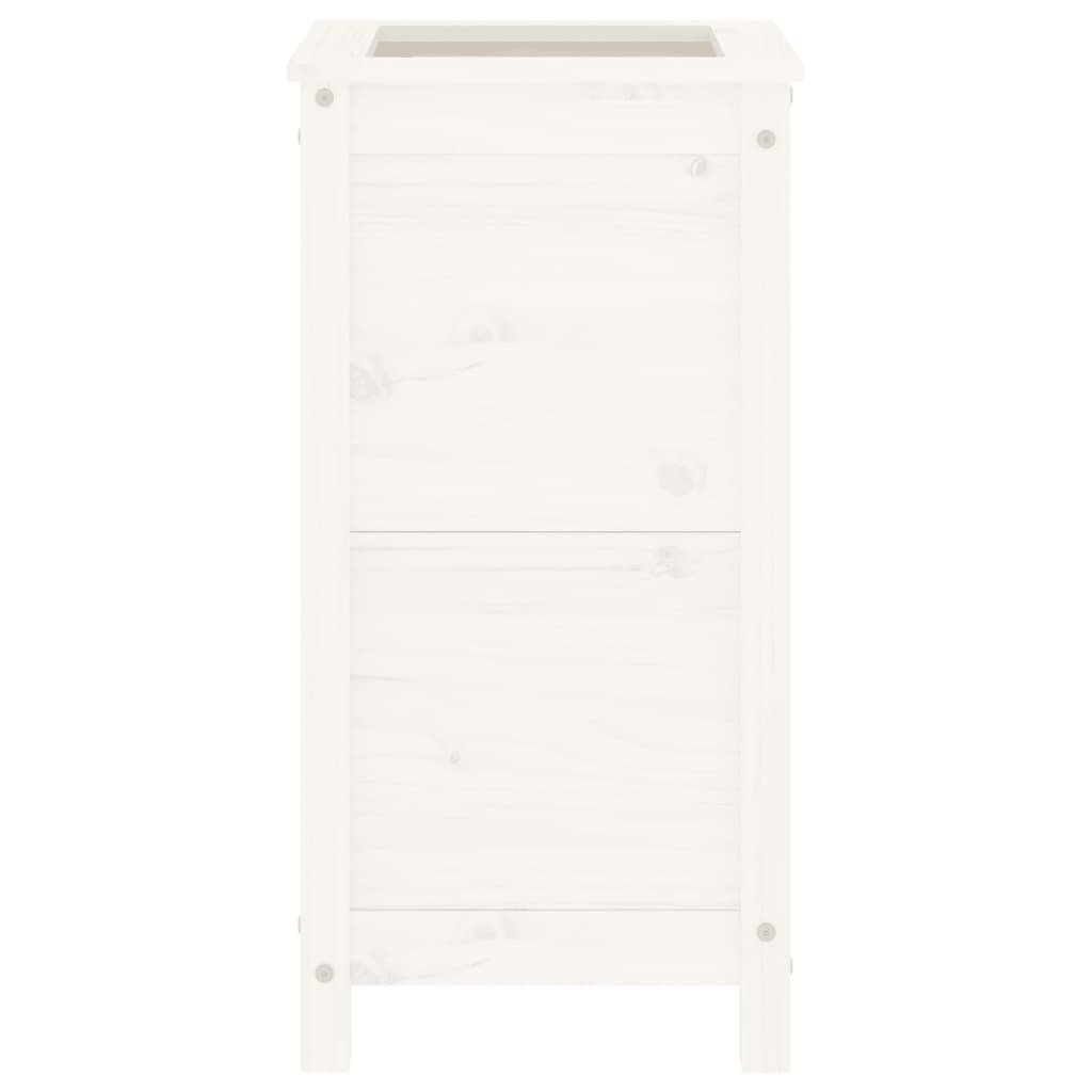 vidaXL Ζαρντινιέρα Λευκή 40 x 40 x 78 εκ. από Μασίφ Ξύλο Πεύκου