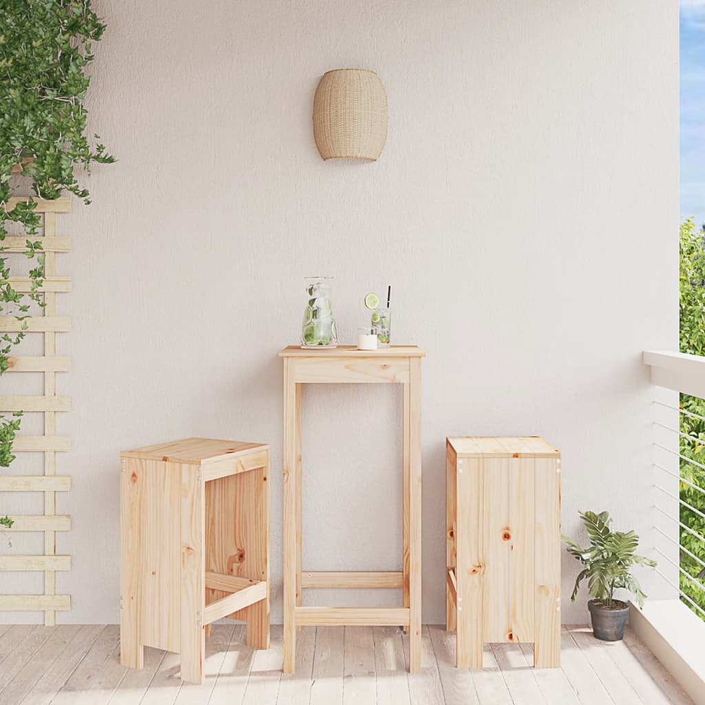 vidaXL Σκαμπό Μπαρ 2 τεμ. 40 x 36 x 75 εκ. από Μασίφ Ξύλο Πεύκου