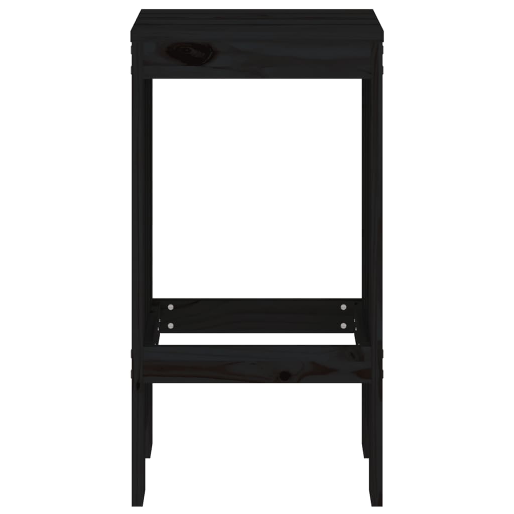 vidaXL Σκαμπό Μπαρ 2 Τεμ. Μαύρα 40 x 36 x 75 εκ. από Μασίφ Ξύλο Πεύκου