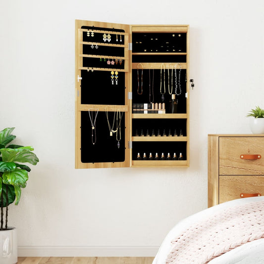 vidaXL Έπιπλο Κοσμημάτων με Καθρέφτη/LED Φώτα Επιτοίχιο