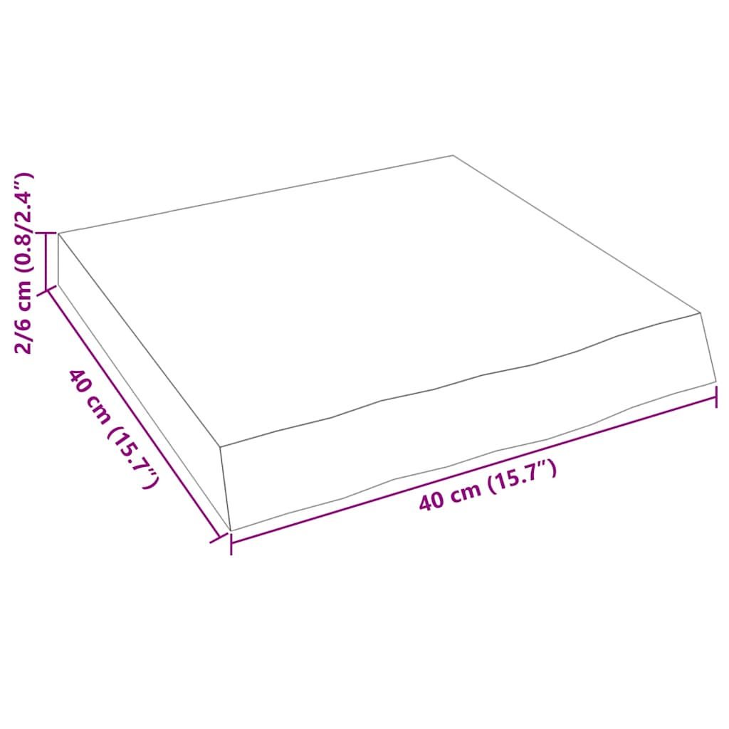 vidaXL Ράφι Τοίχου 40x40x(2-6) εκ. από Ακατέργαστο Μασίφ Ξύλο Δρυός