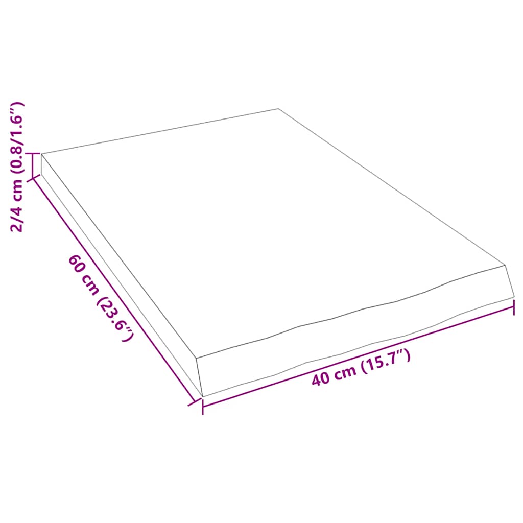 vidaXL Ράφι Τοίχου 40x60x(2-4) εκ. από Ακατέργαστο Μασίφ Ξύλο Δρυός