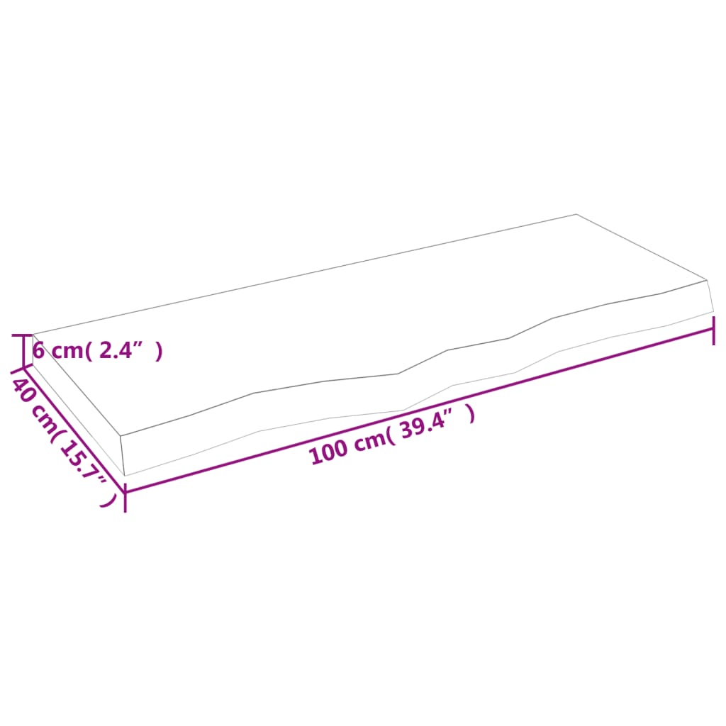 vidaXL Ράφι Τοίχου 100x40x(2-6) εκ. από Ακατέργαστο Μασίφ Ξύλο Δρυός