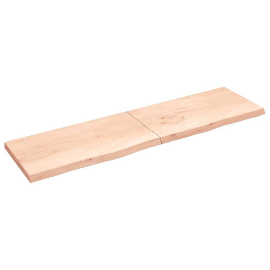 vidaXL Ράφι Τοίχου 220x60x(2-6) εκ. από Ακατέργαστο Μασίφ Ξύλο Δρυός