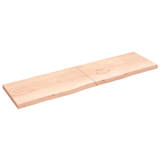 vidaXL Ράφι Τοίχου 220x60x(2-6) εκ. από Ακατέργαστο Μασίφ Ξύλο Δρυός